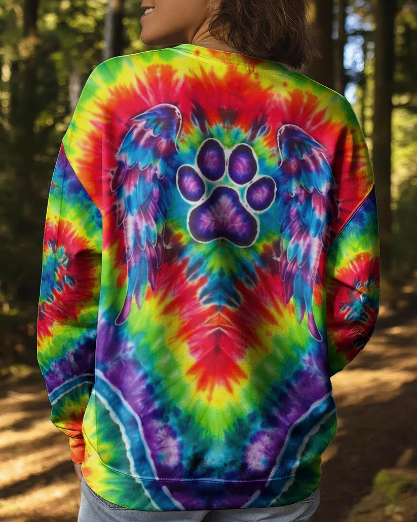Rainbow Rainbow Psychedelic Pawprint Mirage Hoodie Sweatshirt T-Shirt