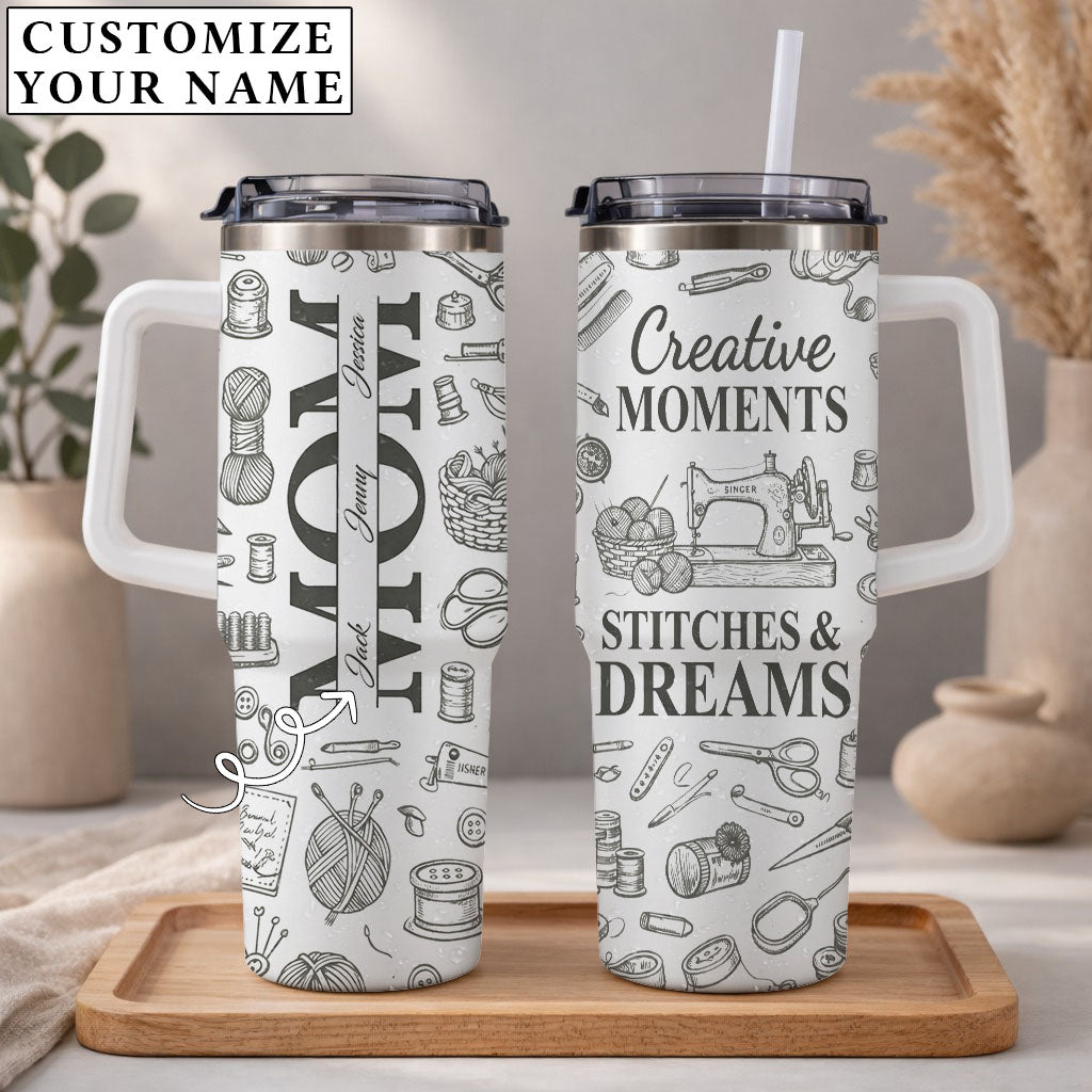 Creative Moments Stitches And Dreams - Personalized 40oz Tumbler