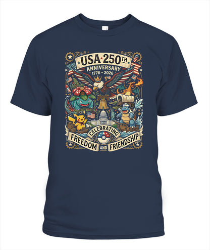 PKM 250 Years of Freedom 1776–2026 Patriotic Printed Graphic Hoodie Sweatshirt T-Shirt