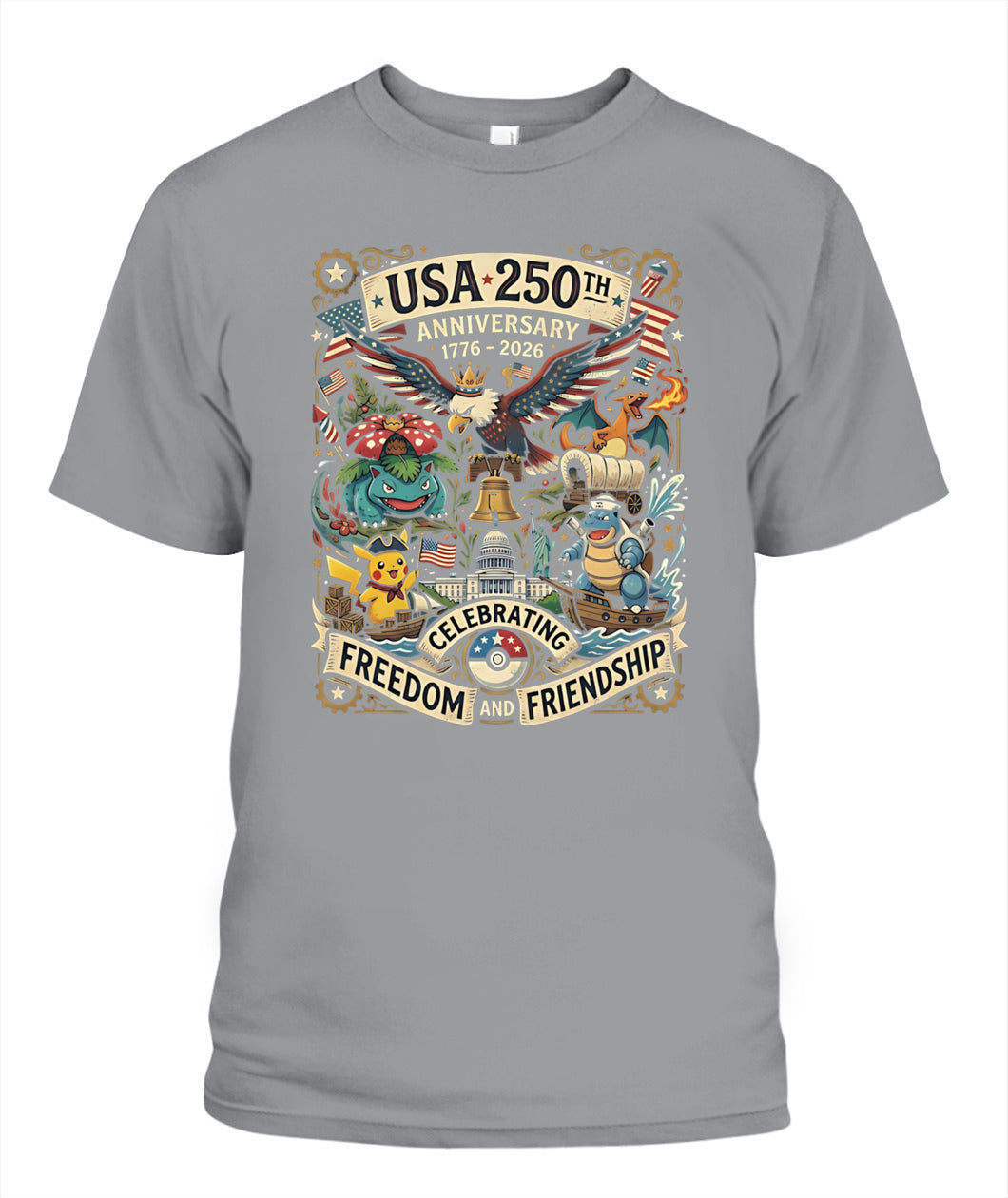 PKM 250 Years of Freedom 1776–2026 Patriotic Printed Graphic Hoodie Sweatshirt T-Shirt