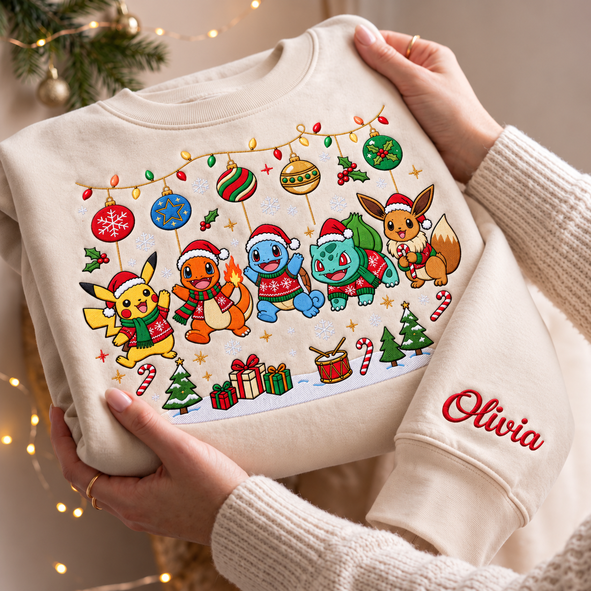 PKM Embroidered Christmas Sweatshirt