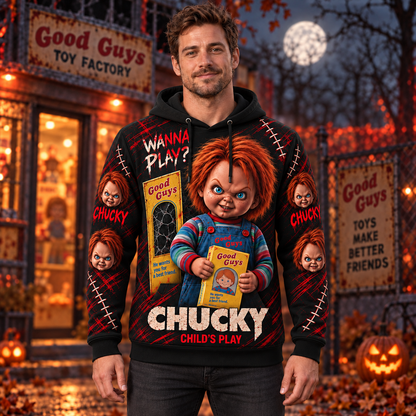 Halloween Chucky AOP T-Shirt Sweatshirt Hoodie