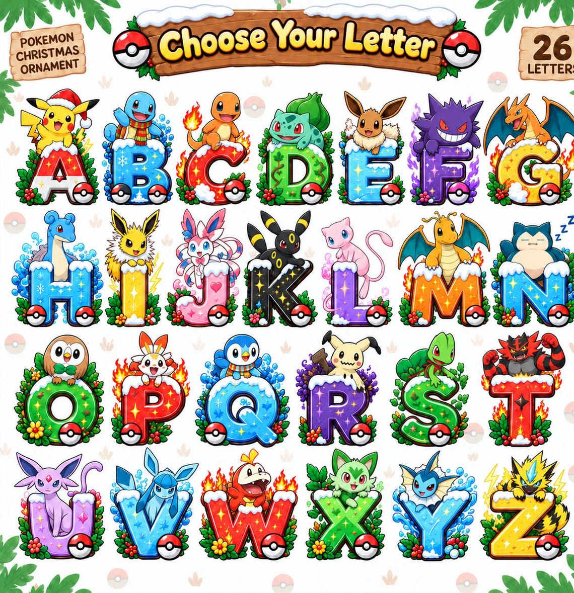 Personalized PKM Custom Name 2D Flat Acrylic Ornament