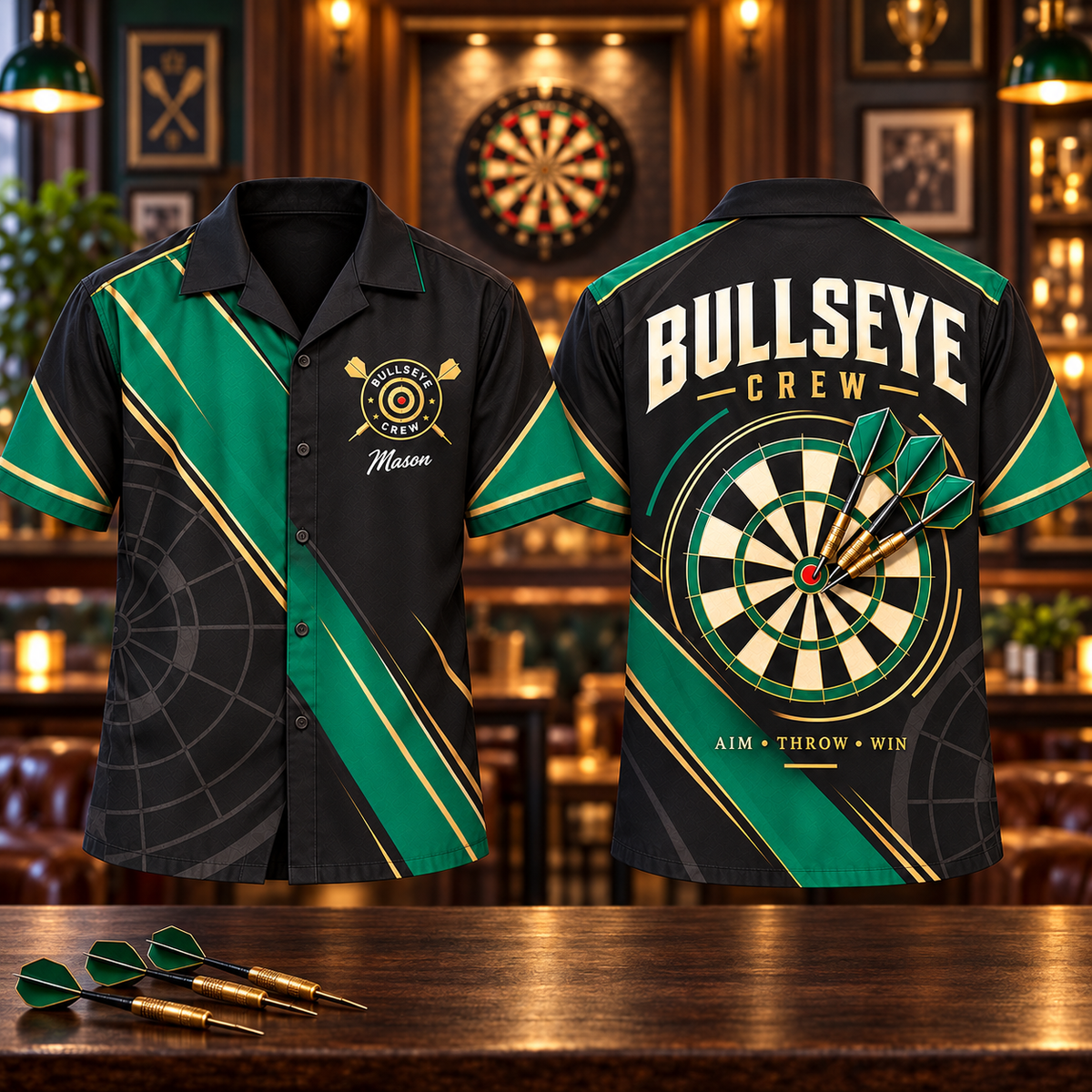 Custom Retro Darts Shirt | Personalized Team Name & Player Name