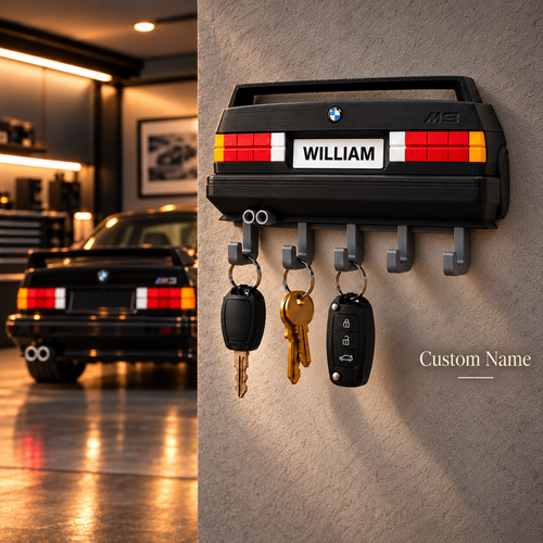BMW M3 E30 Key Holder, Back to the Future Inspired Wall Key Rack, 3D Printed Car Key Holder