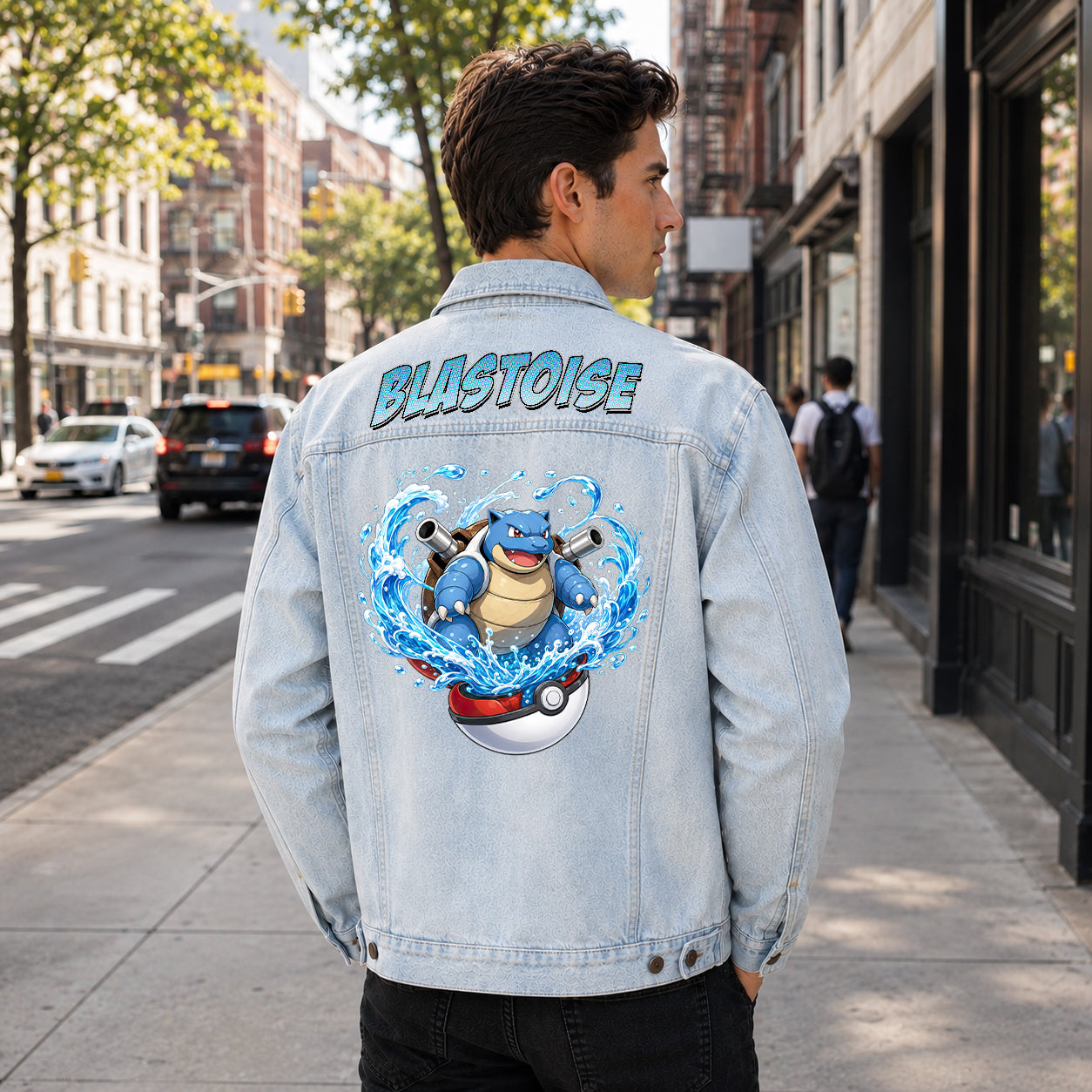 PKM Blastoise Custom Lightweight Denim Jacket