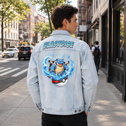 PKM Blastoise Custom Lightweight Denim Jacket
