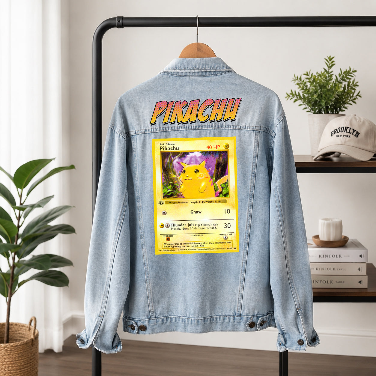 PKM Pikachu Custom Lightweight Denim Jacket