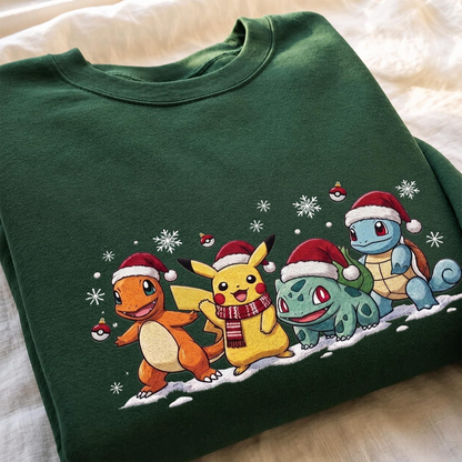 Personalized Embroidered Christmas PKM Sweatshirt
