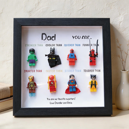 Personalized Superhero Minifigure Frame Best Dad Gift
