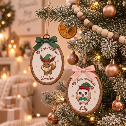 PKM Personalized Embroidered Baby First Christmas Hoop