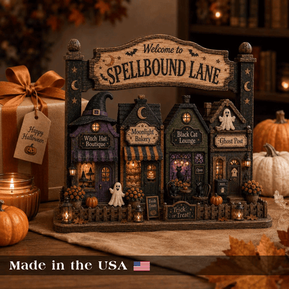 Personalized Halloween Haunted House Custom Title 3-Layer Wooden Block
