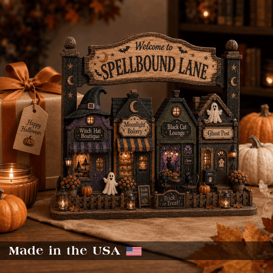 Personalized Halloween Haunted House Custom Title 2D Flat Printed 3-Layer Wooden Block
