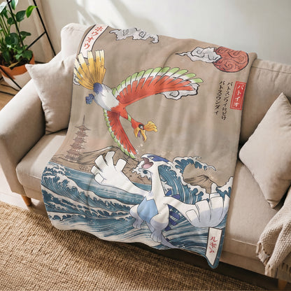 PKM Ho-Oh & Lugia Custom Fleece Blanket