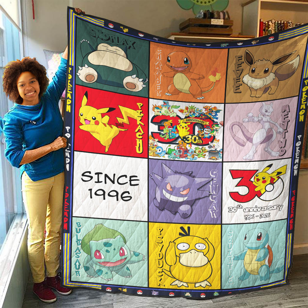 Anime Poke 30th Anniversary Custom Quilt