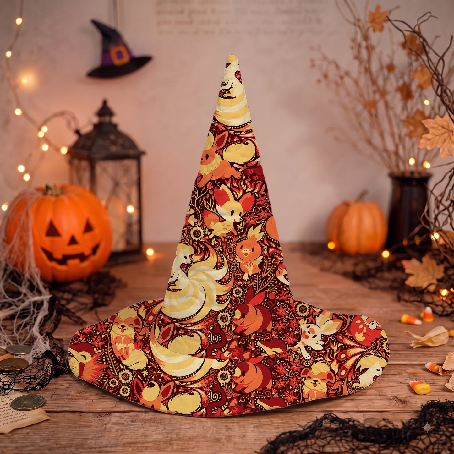 PKM Fire Type Custom Halloween Witch Hat