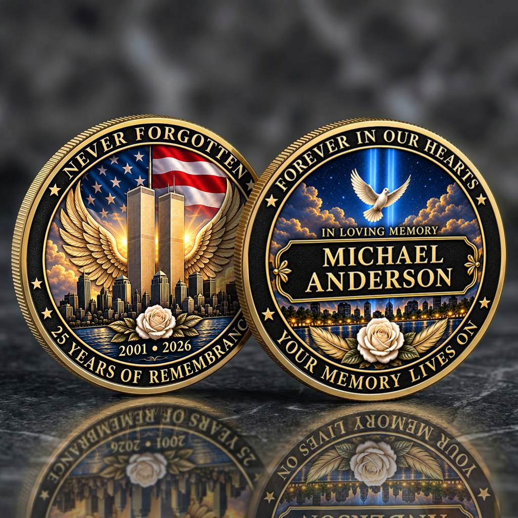 Custom Name Your Memory Lives On Printed Commemorative Coin – Limited Edition