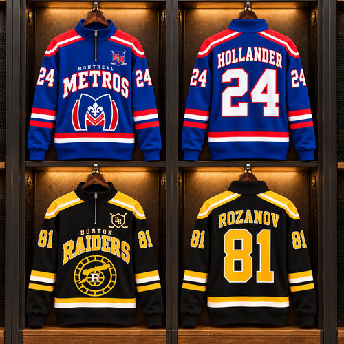 Personalized Hockey Pullover Hockey Inspired Quarter-Zip Sweatshirt