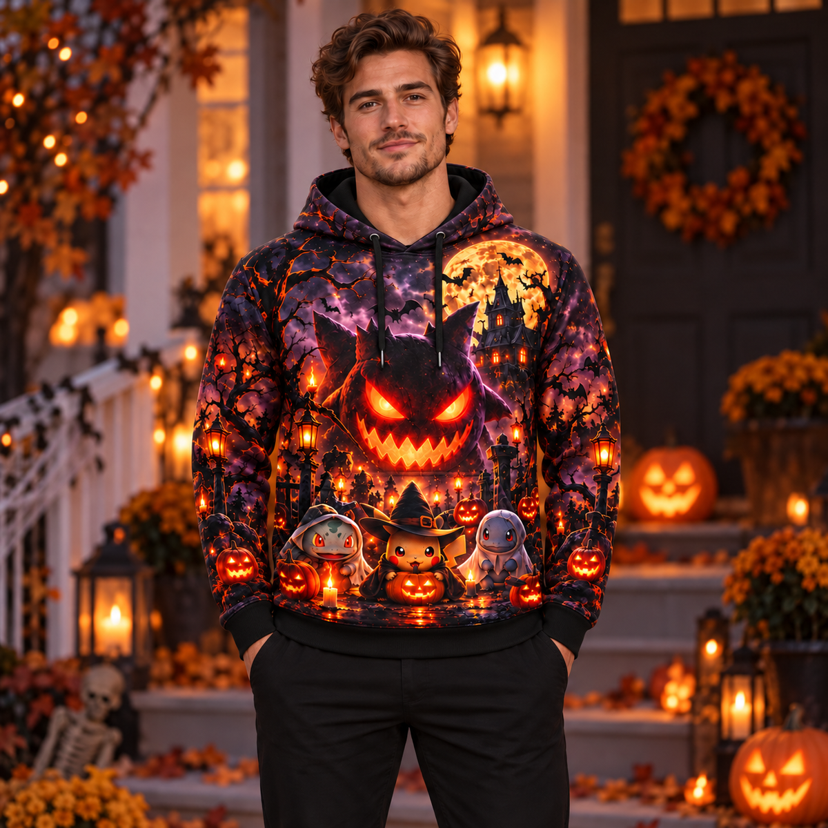 Halloween PKM Same Night Different Adventures AOP T-Shirt Sweatshirt Hoodie