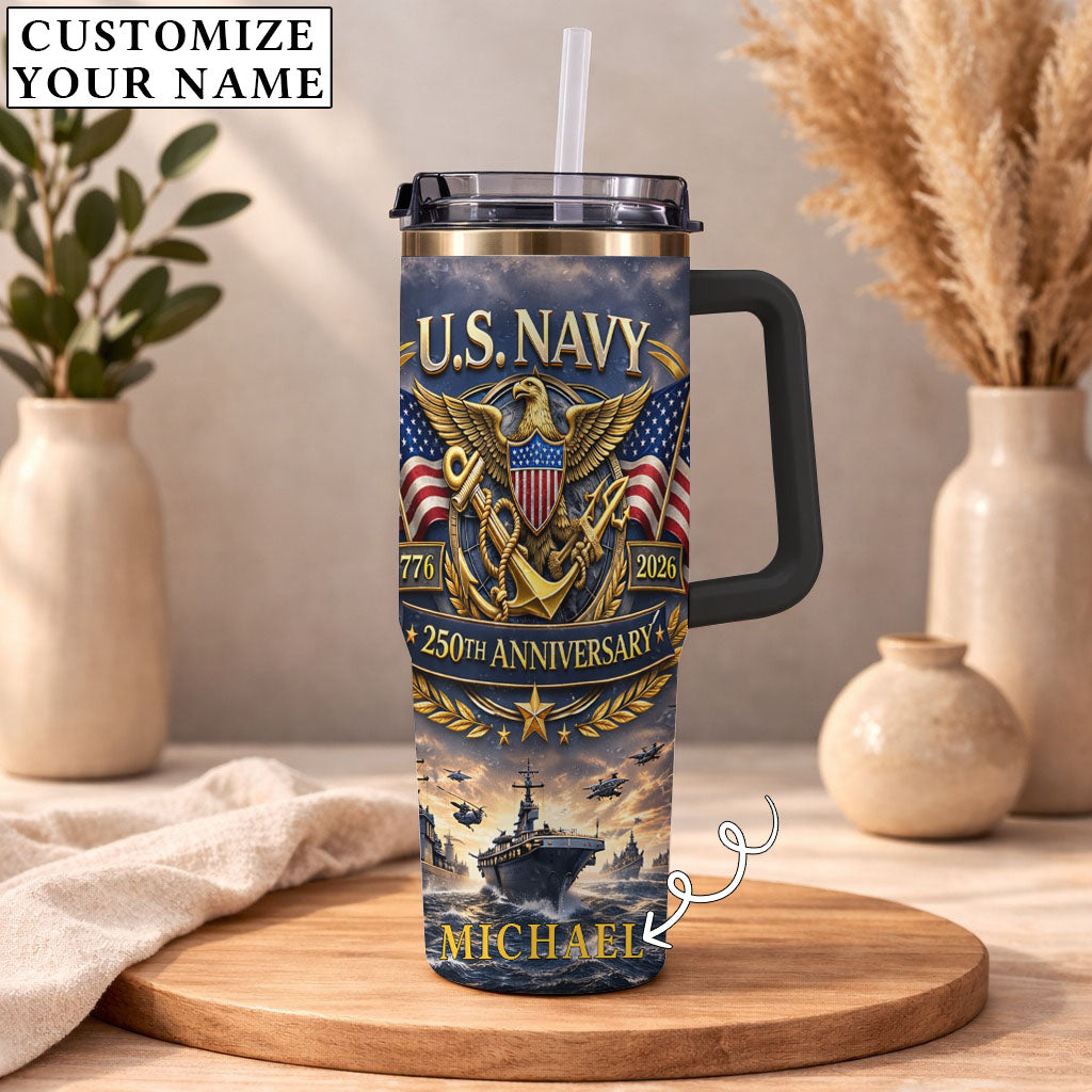 USA 250th Anniversary U.S. Navy - Custom Name 40oz Tumbler