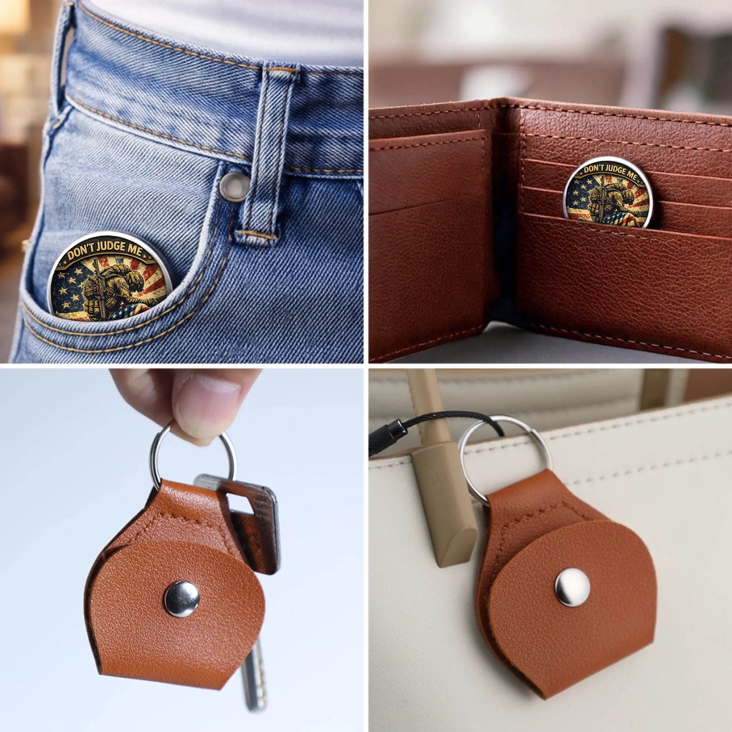 You Can't Handle Half Of What I Have Survived Printed Commemorative Coin With Pocket Hug Leather Keychain