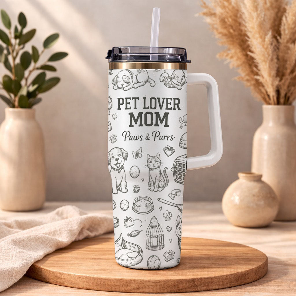 Pet Lovers Mom - Personalized 40oz Tumbler