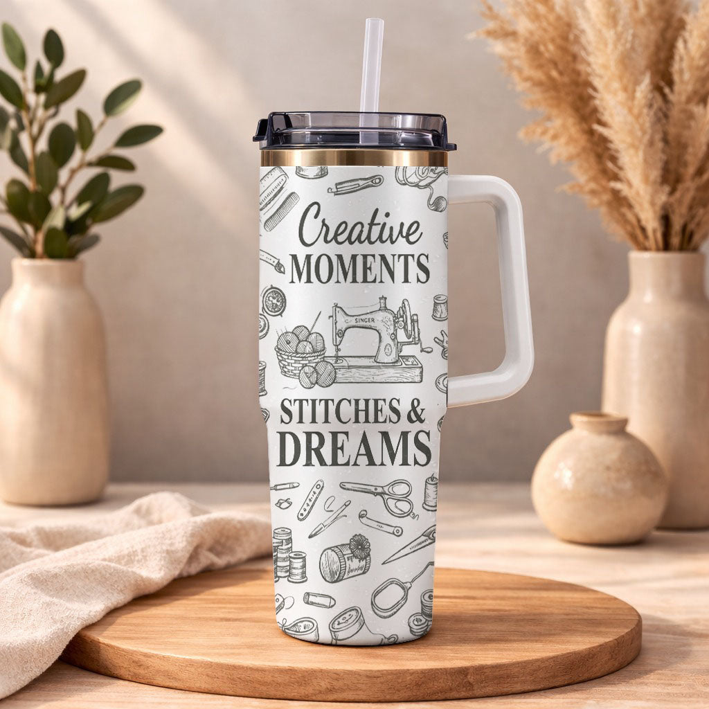 Creative Moments Stitches And Dreams - Personalized 40oz Tumbler