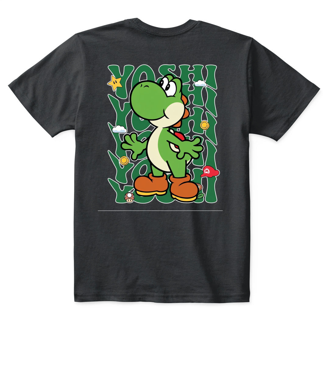 Classic Mario Yoshi Action 2-Side Printed Graphic Shirt