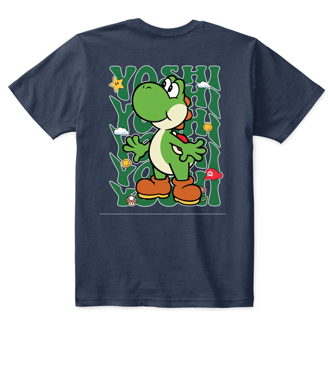 Classic Mario Yoshi Action 2-Side Printed Graphic Shirt