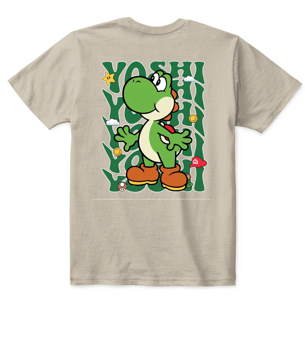 Classic Mario Yoshi Action 2-Side Printed Graphic Shirt