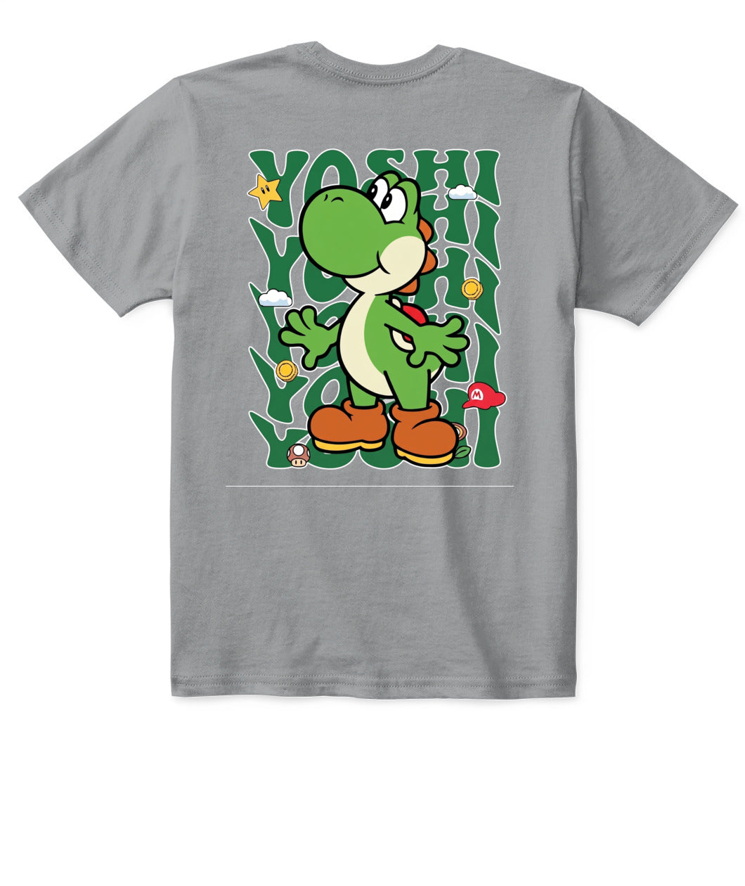 Classic Mario Yoshi Action 2-Side Printed Graphic Shirt