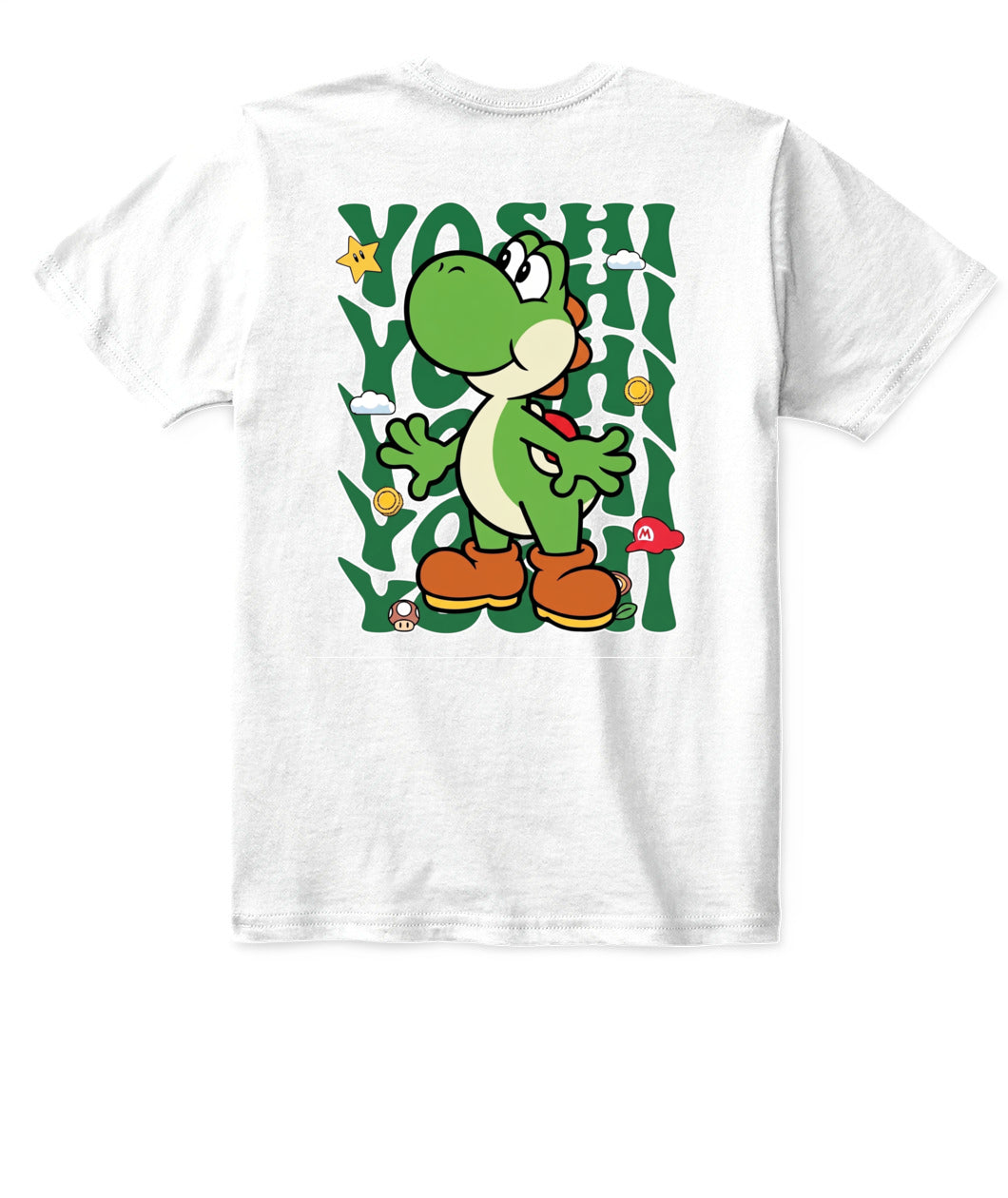 Classic Mario Yoshi Action 2-Side Printed Graphic Shirt