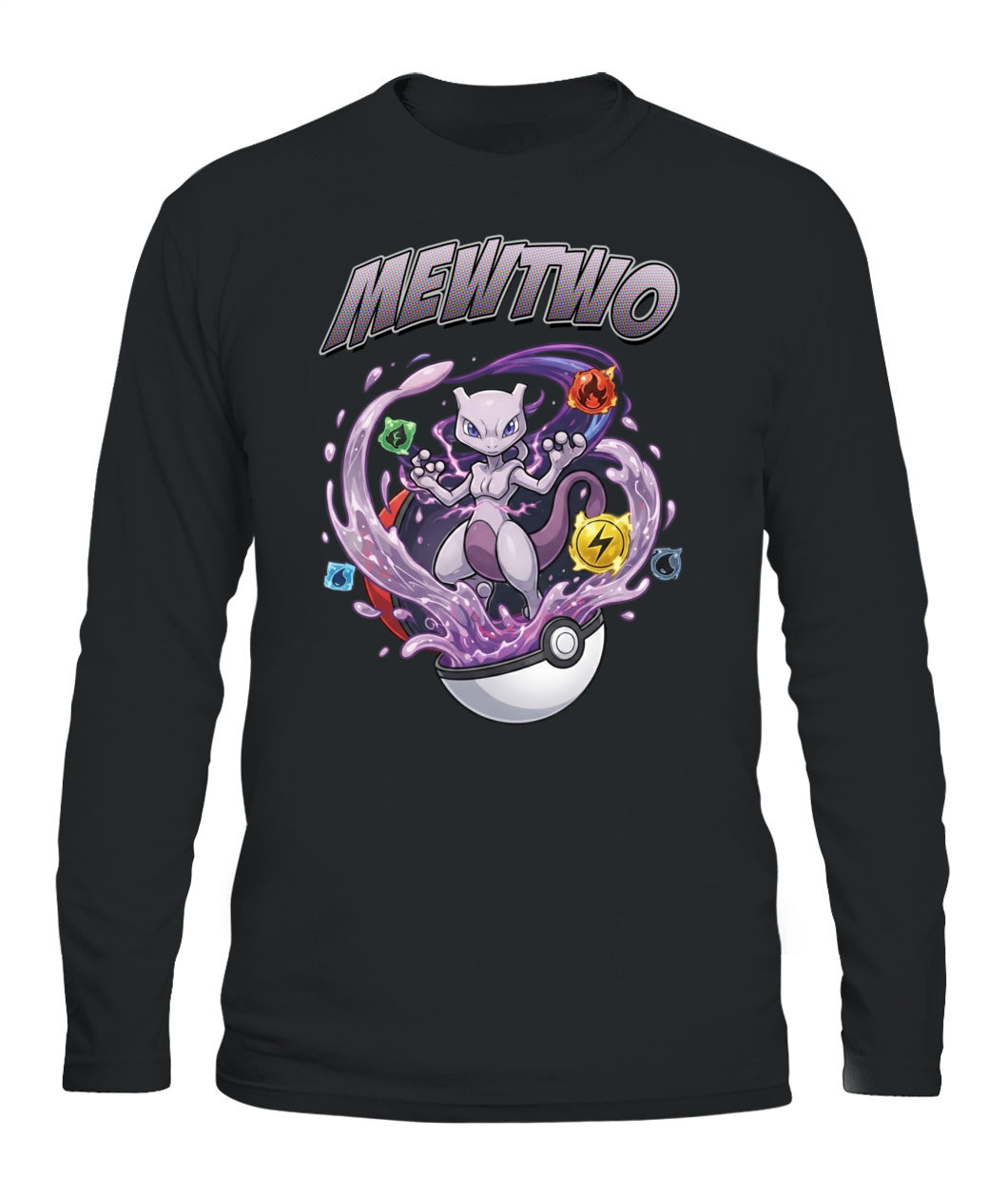PKM Mewtwo Printed Graphic Sweatshirt T-Shirt