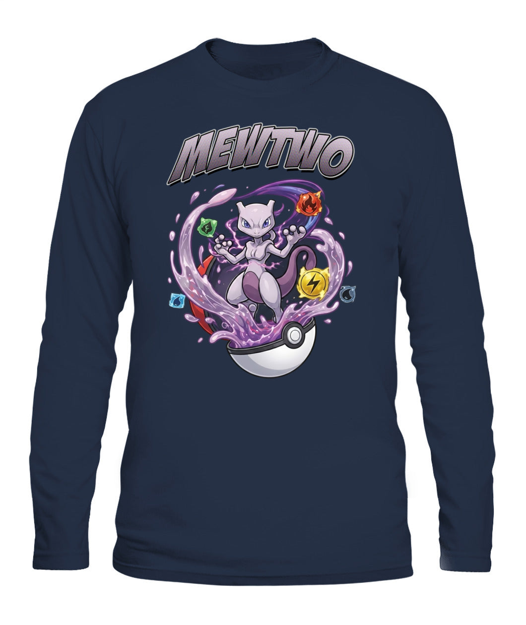 PKM Mewtwo Printed Graphic Sweatshirt T-Shirt