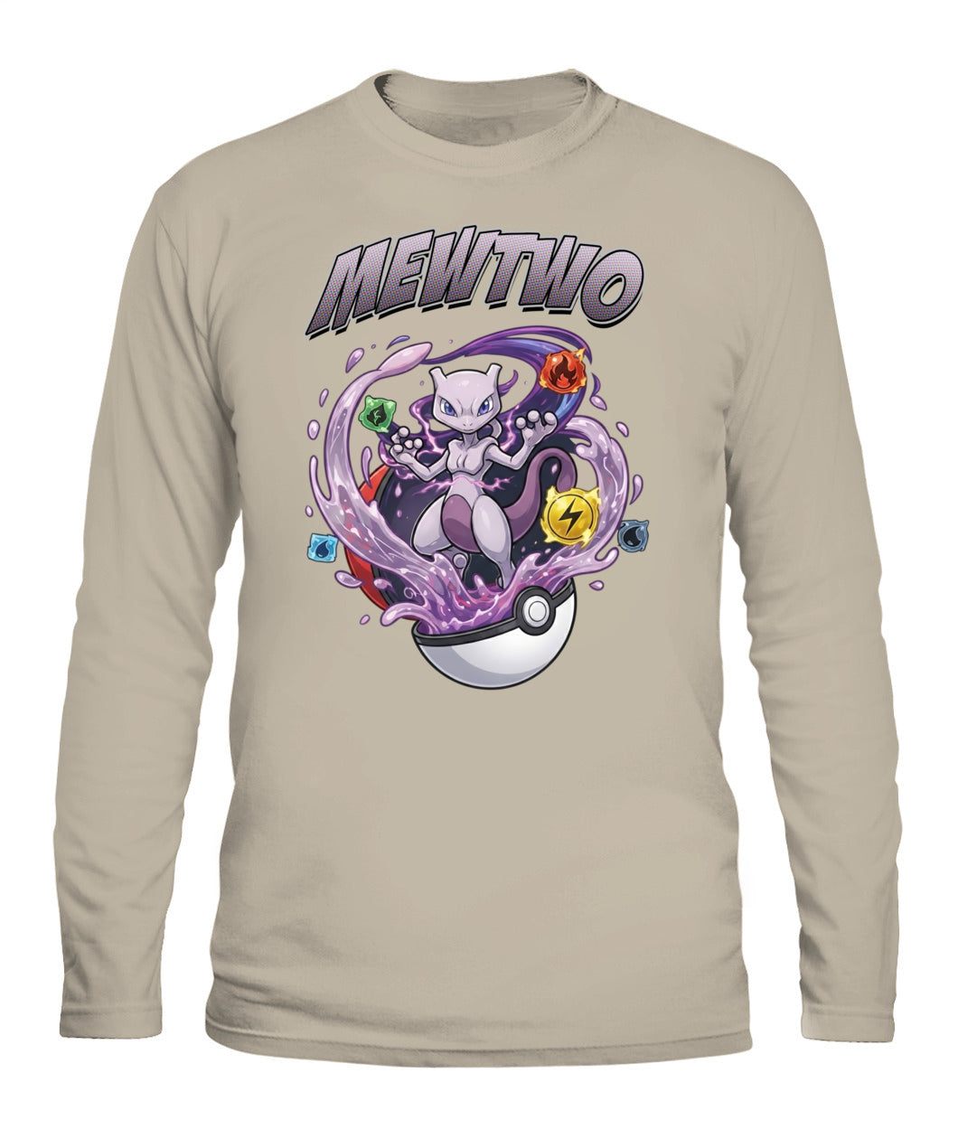 PKM Mewtwo Printed Graphic Sweatshirt T-Shirt