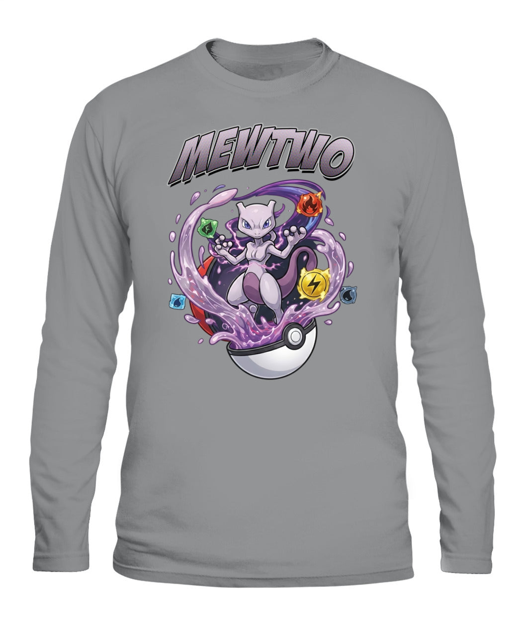 PKM Mewtwo Printed Graphic Sweatshirt T-Shirt