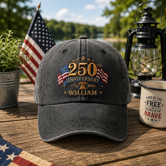 Personalized 250th Anniversary Patriotic Embroidered Dad Hat