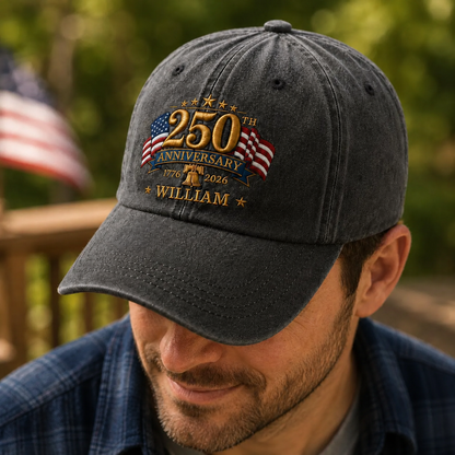 Personalized 250th Anniversary Patriotic Embroidered Dad Hat