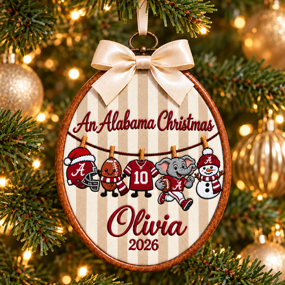Personalized Football Team Custom Name Christmas Hoop