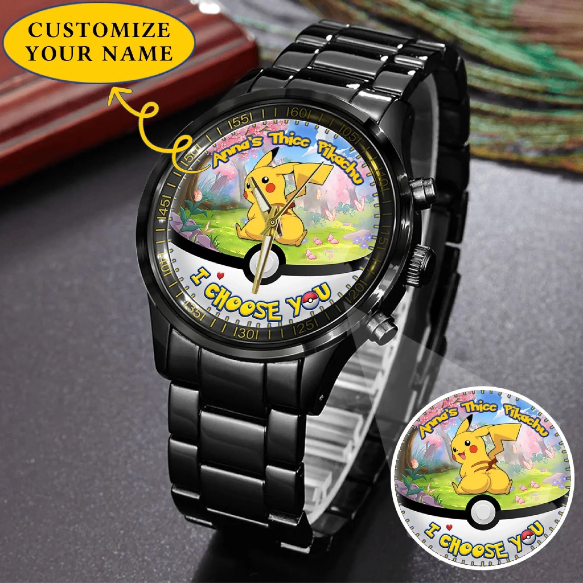 Black Stainless Steel Watch black