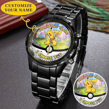 Black Stainless Steel Watch black