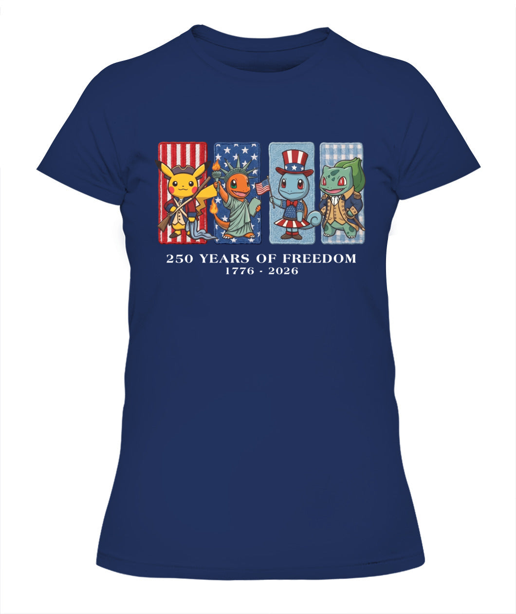 Pokemon 250 Years of Freedom 1776–2026 Patriotic Printed Graphic Quarter-Zip Sweatshirt, Hoodie Sweatshirt T-Shirt