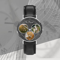 Black PU Leather 38mm Silver Case