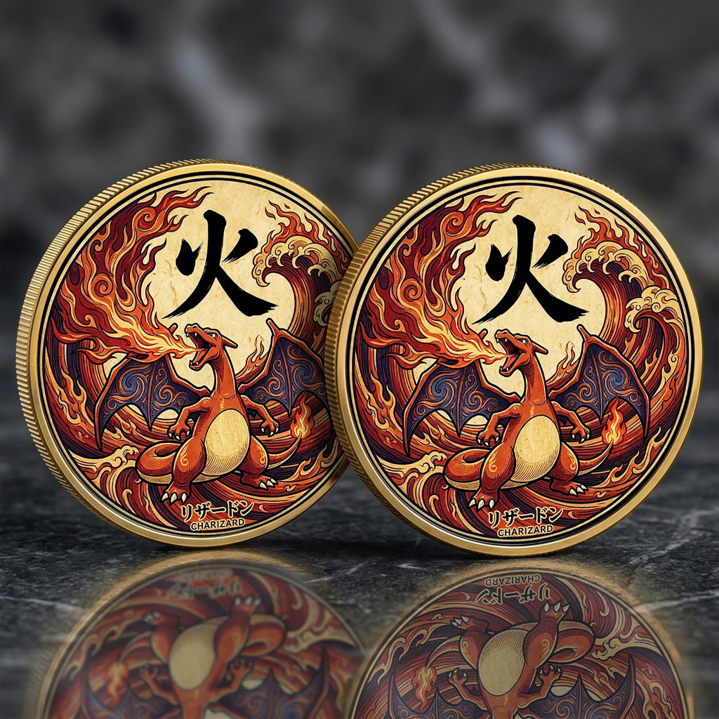 PKM Charizard Kanji Commemorative Coin – Limited Edition Collector’s Coin
