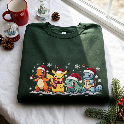 Personalized Embroidered Christmas PKM Sweatshirt