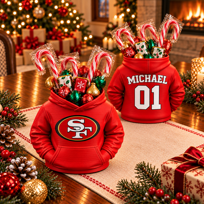 San Francisco 49ers Personalized Hoodie Candy & Pen Holder – Custom Name & Number, 3D-Printed PLA