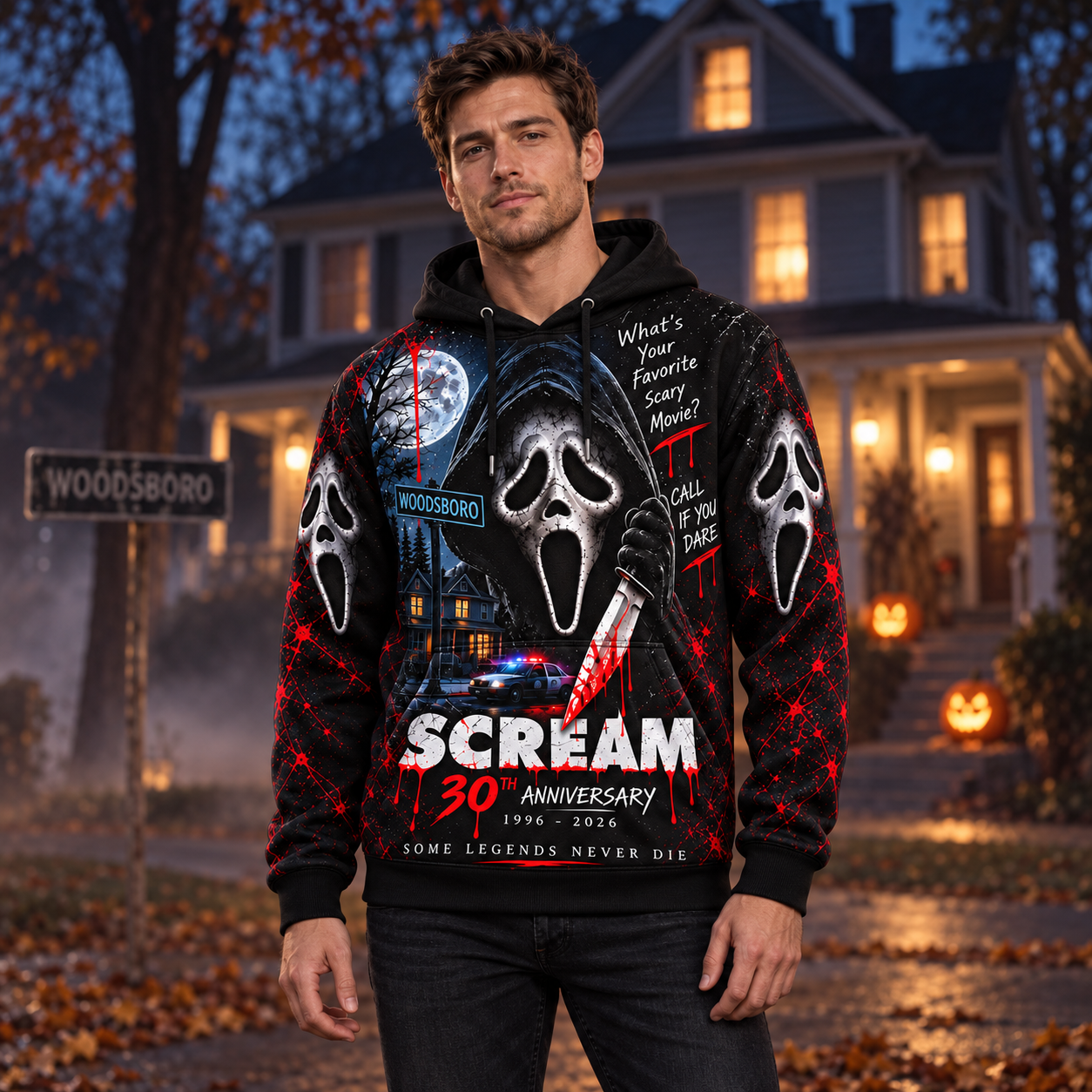 Scream 30th Anniversary AOP T-Shirt Sweatshirt Hoodie