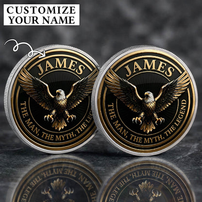 250th Anniversary Eagle The Man The Myth The Legend Custom Name Printed Commemorative Coin