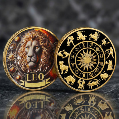 Tarot Zodiac Leo Sign Printed Commemorative Coin