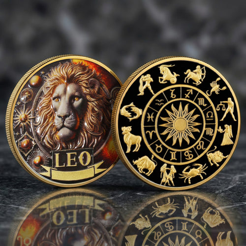 Tarot Zodiac Leo Sign Printed Commemorative Coin